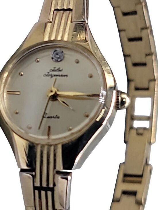 Jules Jurgensen Ladies Watch VTG 3208CH Diamond Accent 30mm Gold Plated 7\